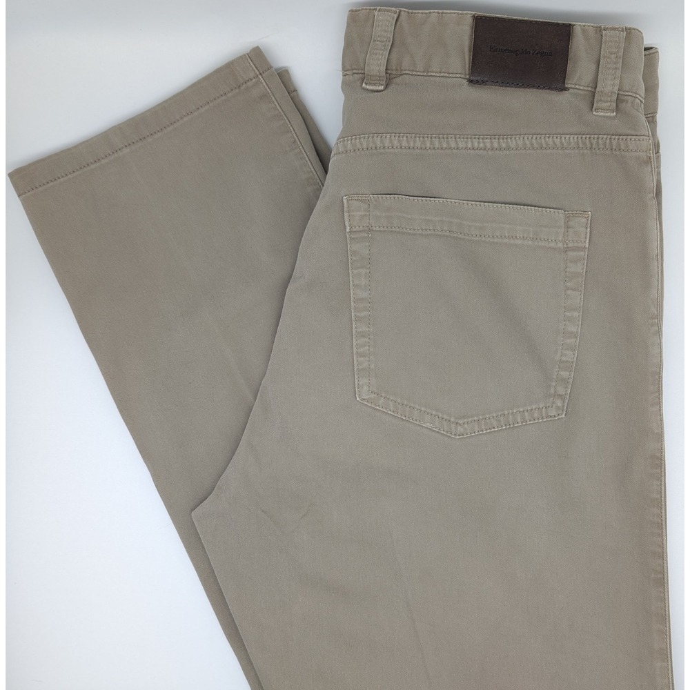 Ermenegildo Zegna Beige Khaki Chinos